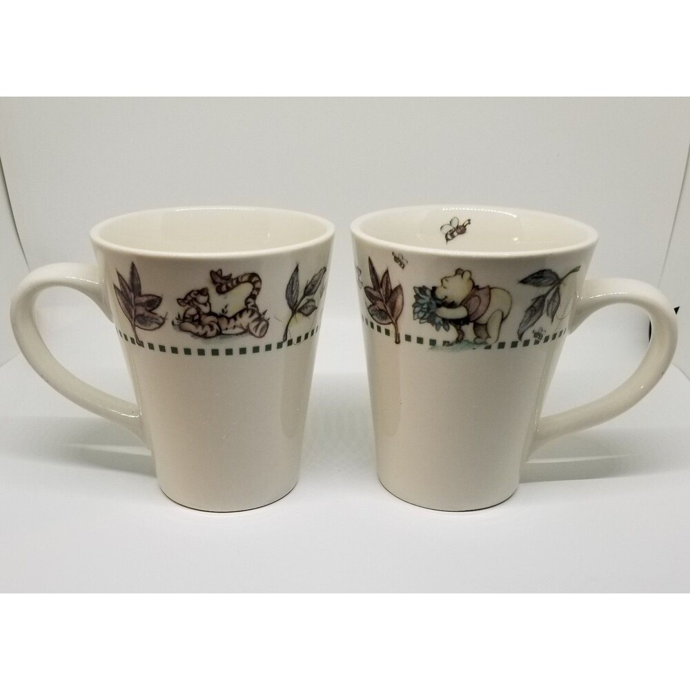 Disney Winnie The Pooh Works Coffee Mugs Discontinued Set Of 2 Ceramic Tigger